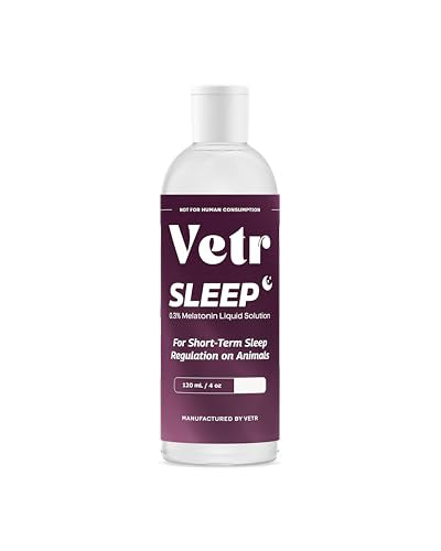 VETR Sleep Melatonin for Dogs & Cats - Roasted Chicken Flavor - Liquid Calming Drops, Dog Sleep Aid, Anxiety Relief Supplement - 120mL