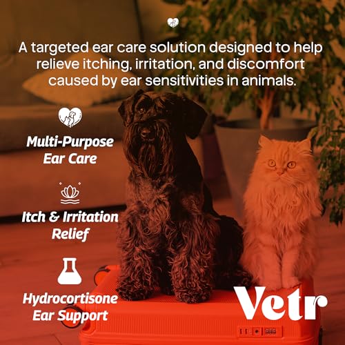 vetr Anti-Itch Ear Drops for Dogs - Topical Ear Comfort Support Solution - 2 oz (60mL) - Vet-Formulated in USA