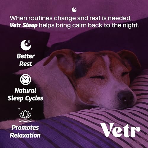 VETR Sleep Melatonin for Dogs & Cats - Roasted Chicken Flavor - Liquid Calming Drops, Dog Sleep Aid, Anxiety Relief Supplement - 120mL
