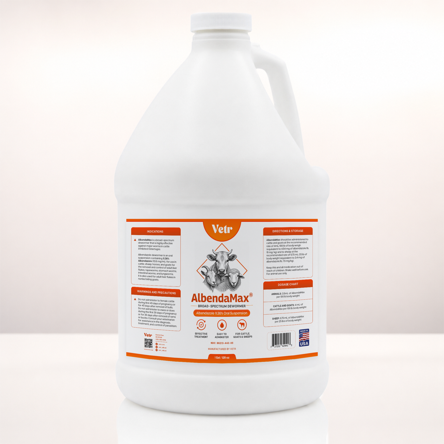 AlbendaMax 11.36% Albendazole Oral Liquid for Horses, Cattle & Sheep