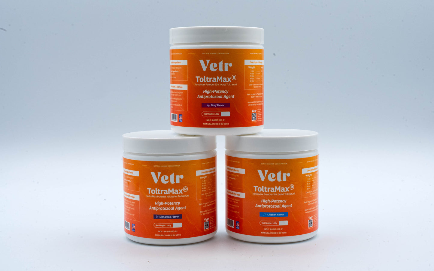 Vetr's Toltramax Toltrazuril Powder for Horses, Dogs, Cats, 100g