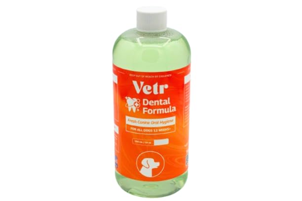 Vetr Dental Formula for Dogs - Peppermint Flavored Oral Care Liquid Additive with Enzymes for Breath and Teeth Support - Vet-Formulated in USA (16 oz)