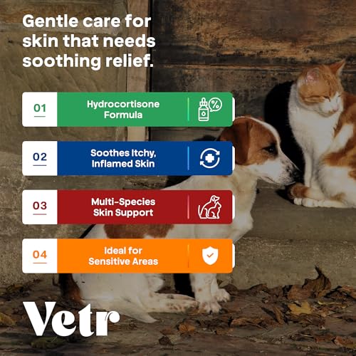 vetr Skin Relief Hydrocortisone Gel for Dogs - Topical Support for Itchy Skin and Hot Spots - 4 oz (120mL) - Vet-Formulated in USA