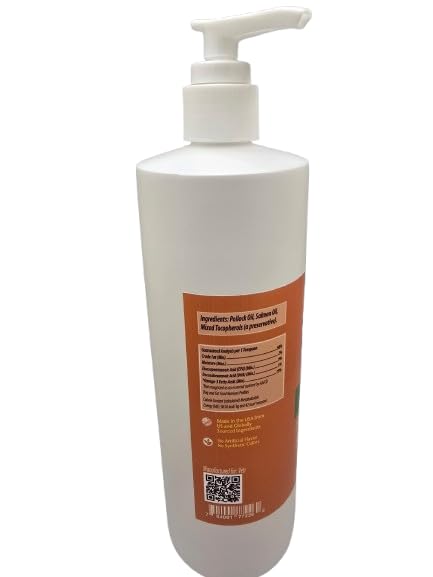 Vetr Norwegian Salmon Oil for Dogs & Cats, 16.9 oz - Omega 3 Fish Oil for Healthy Skin, Shiny Coat, Joint & Heart Health