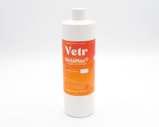 DiclaMax 2.50% Diclazuril for Horses, Dogs, Cats.  500 mL/16.9 Ounce for Non-Food Chain Animals